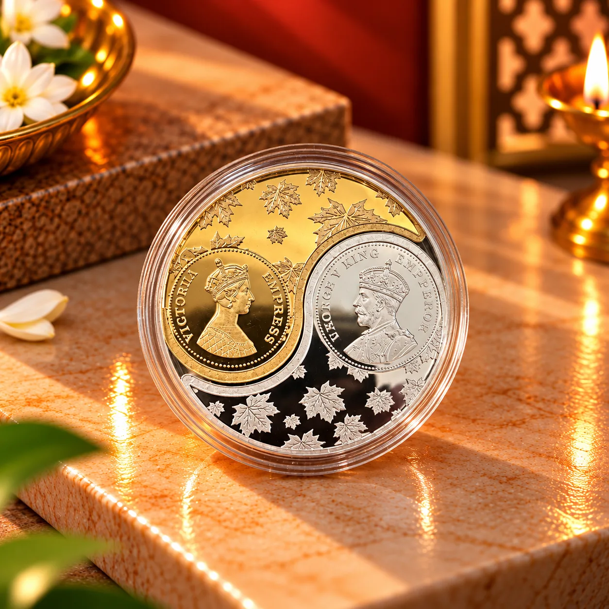Verrah Victoria & George V Dual Tone Silver Coin — view 1