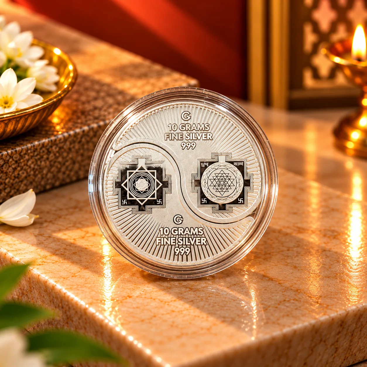 Verrah 20g Dual Yantra Fine Silver Coin (10g + 10g Pair) — view 1